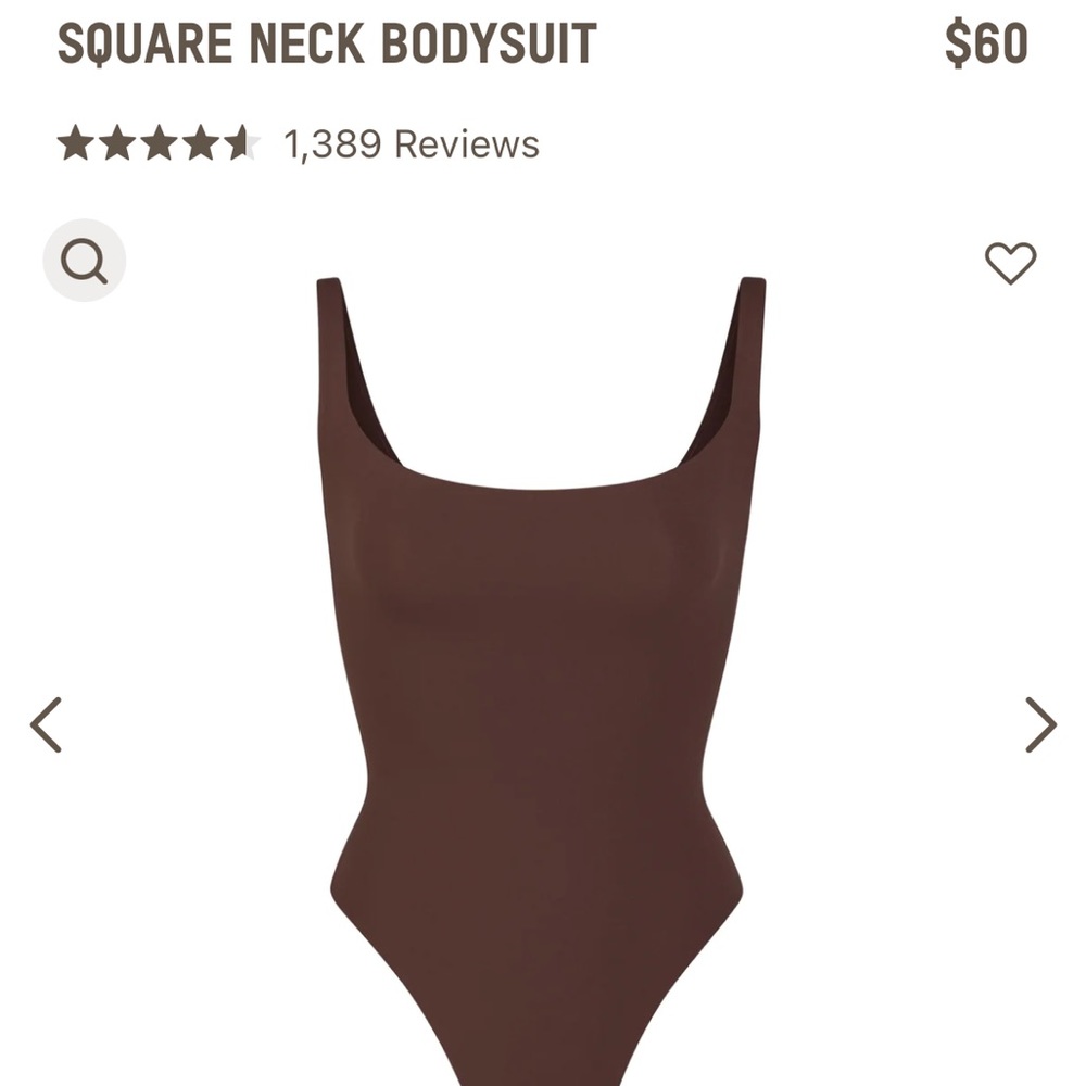 BRAND NEW SKIMS Fits Everybody Square Neck Bodysuit in Cocoa size XL